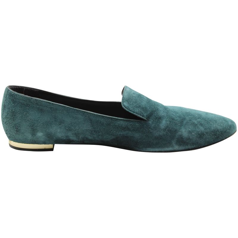Burberry Loafers In Teal Suede